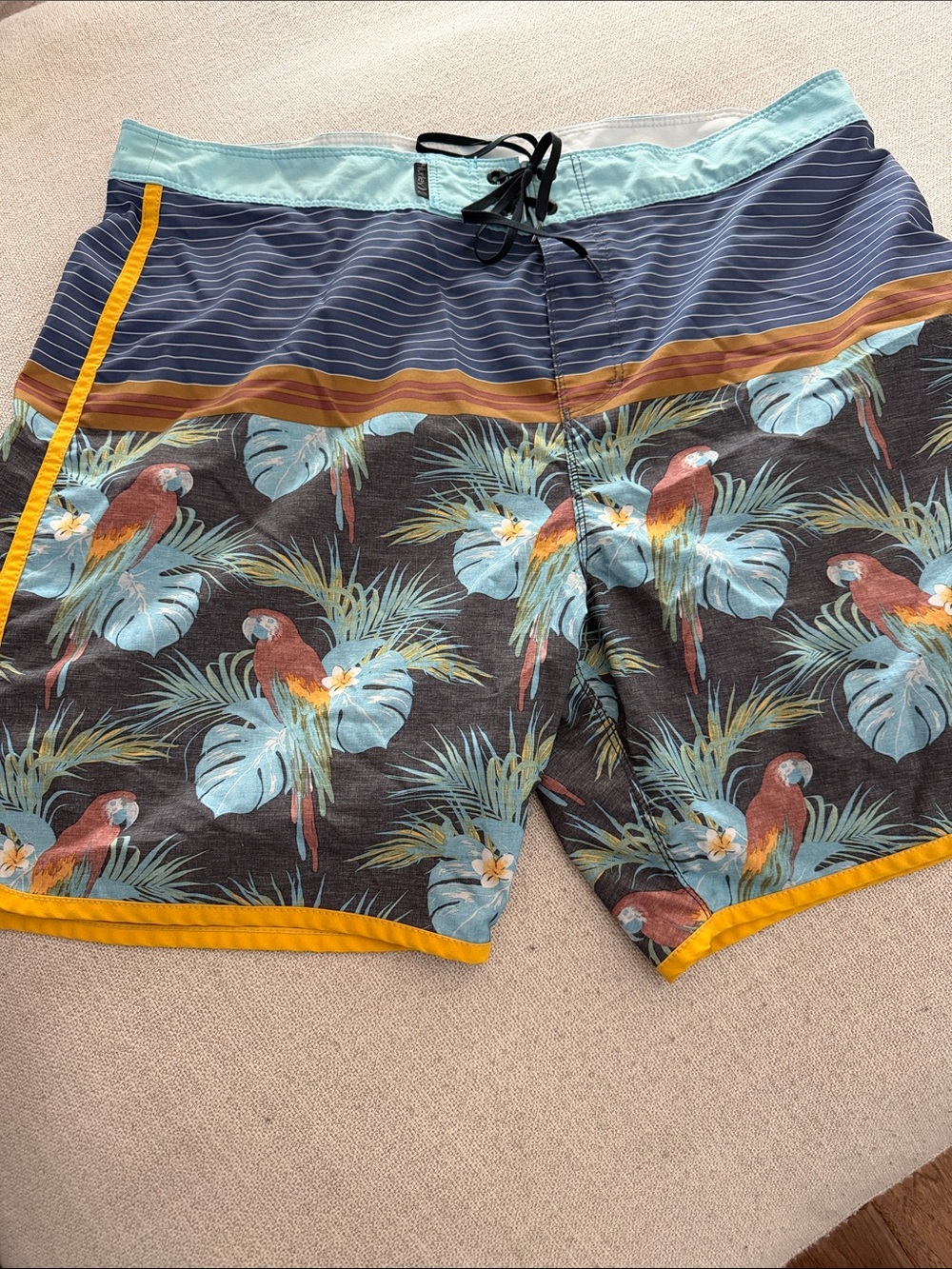 Hurley Parrot Tropical Board Shorts - Blue, Aqua, Yellow